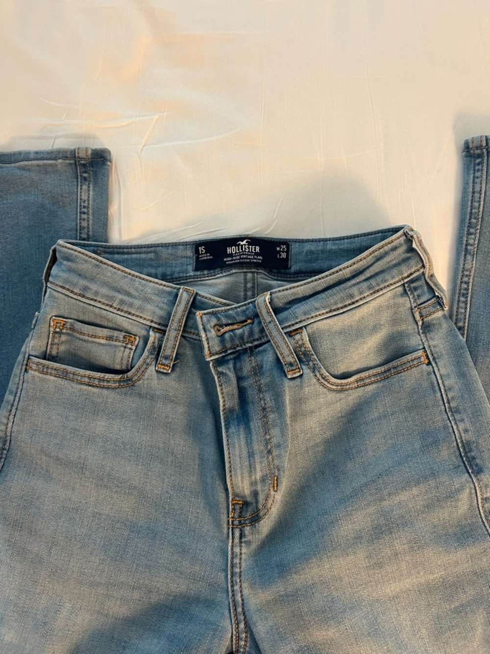 Hollister Light Blue High Rise Vintage Flare Jeans